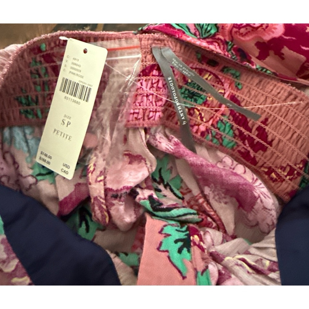 NWT by Anthropologie Floral V-Neck Ruffled Embroidered Boho Maxi Dress SP - Picture 3 of 13